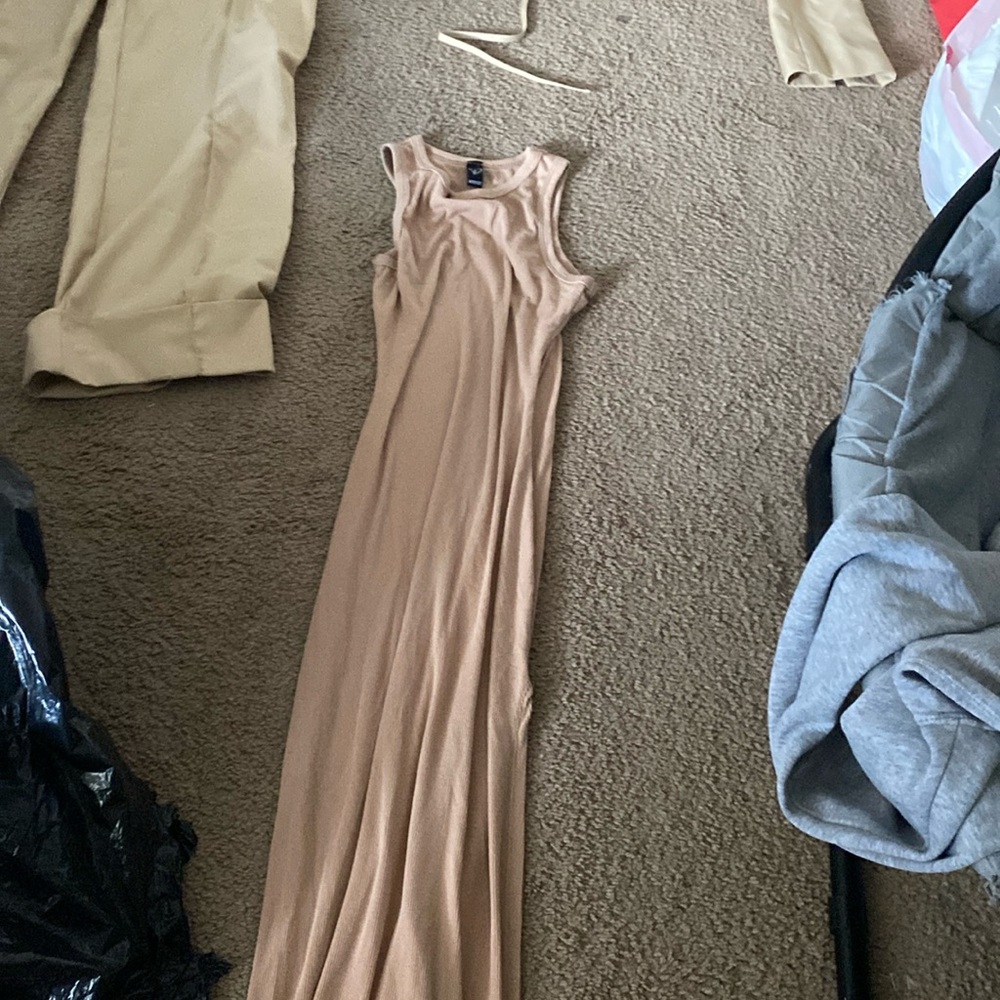 Long tan dress